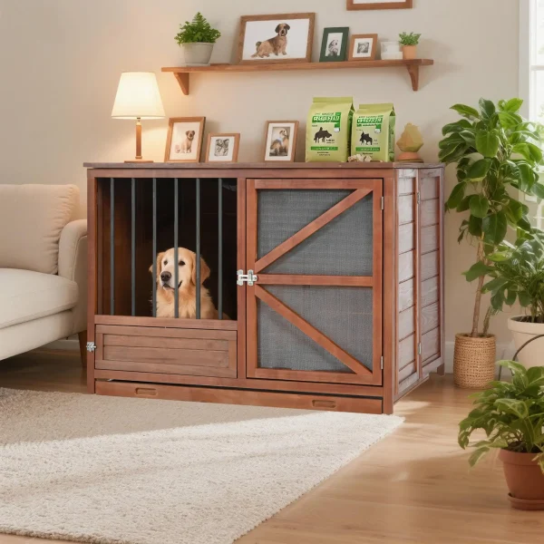 Solid Wood Foldable Dog Crate