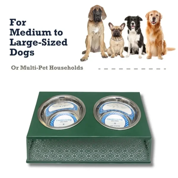 Elevated Dog Feeder with 2 Stainless Steel Bowls