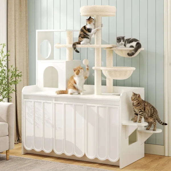 Cat Tree with Hidden Litter Box