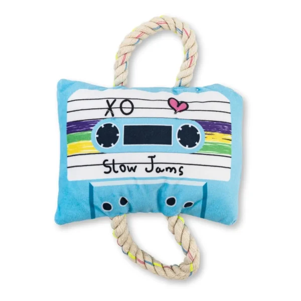 Retro Cassette Tape Plush Dog Toy